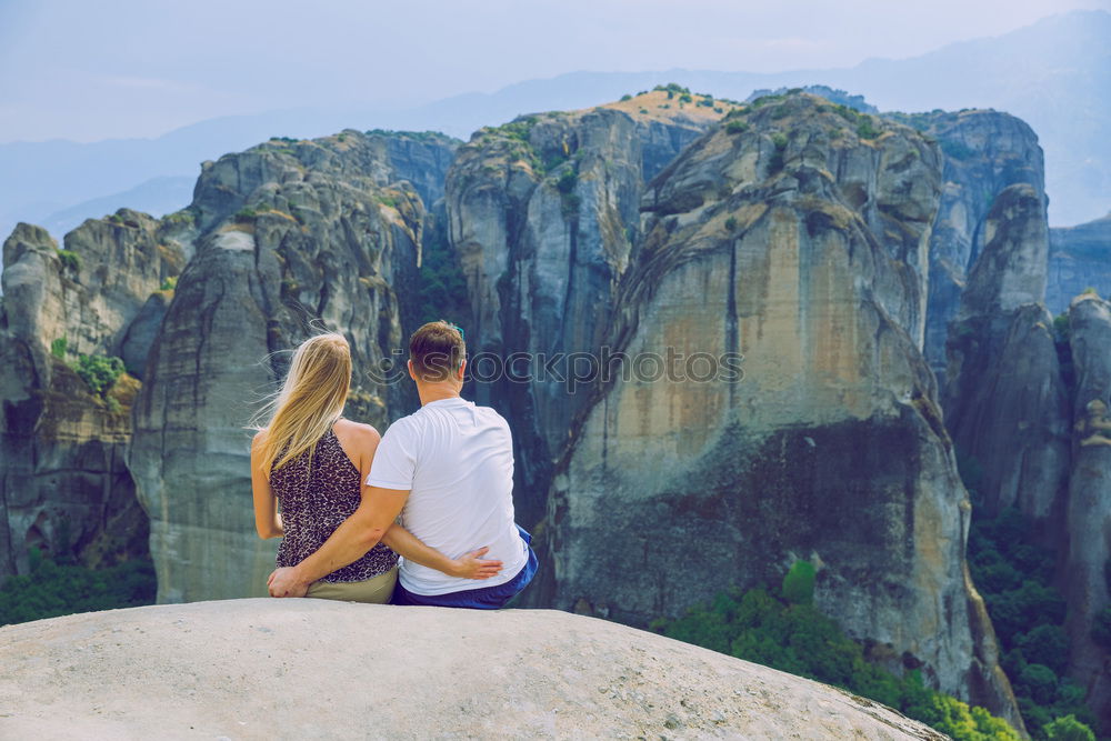 Similar – Image, Stock Photo Couple embracing on pier