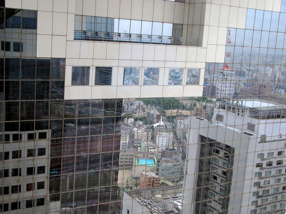 Similar – View out of the window of a high-rise building on the area around Frankfurt’s railway station