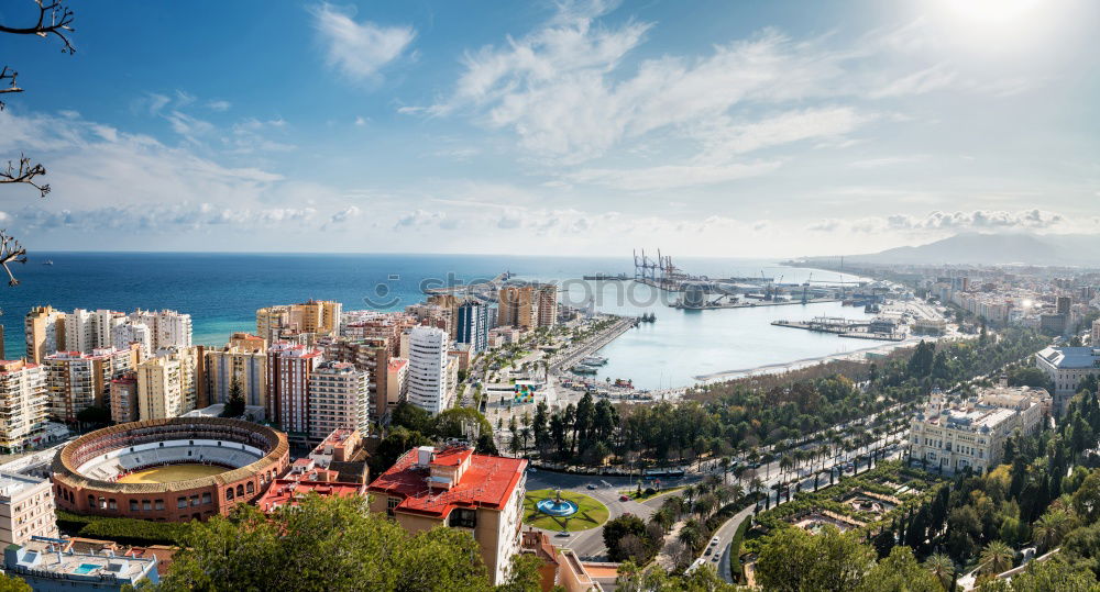 Image, Stock Photo Panoramic view of Malaga city, Spain