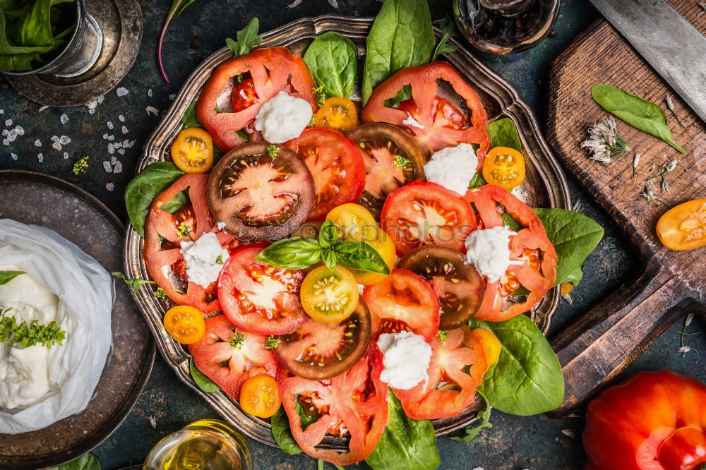 Similar – Image, Stock Photo Italian Tomato Mozzarella Salad