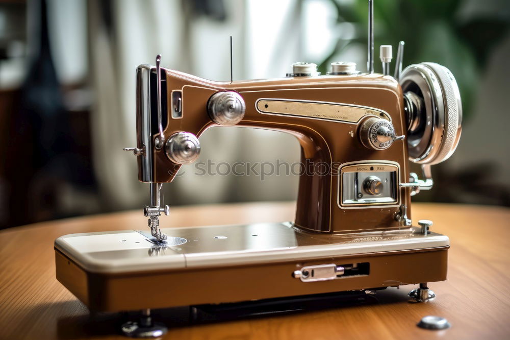 Similar – Image, Stock Photo Desk of fashion designer with sewing machine and tools