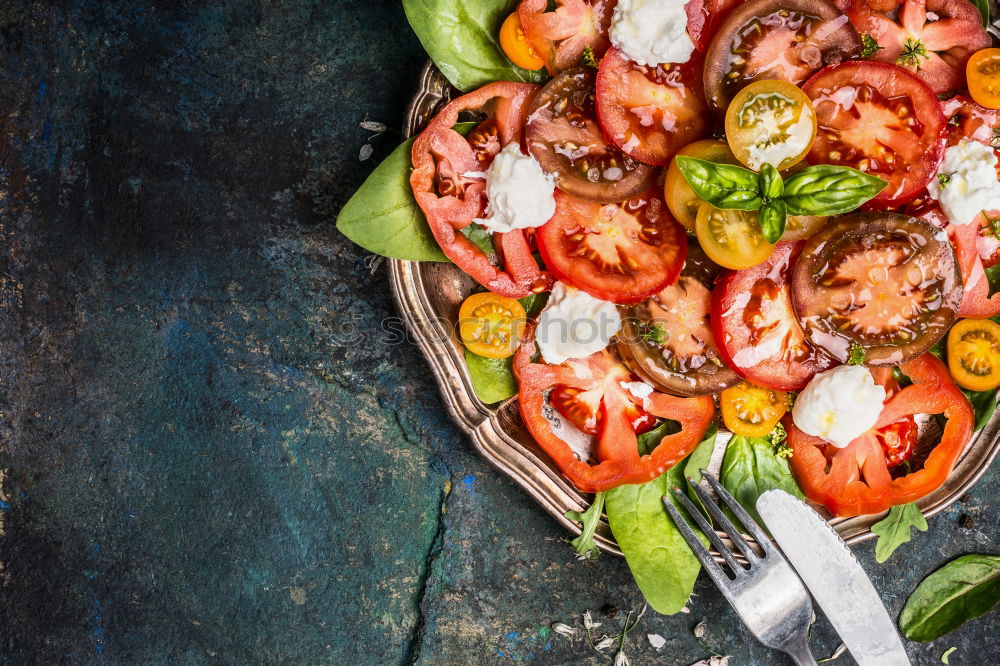 Image, Stock Photo Classic salad with tomatoes and mozzarella