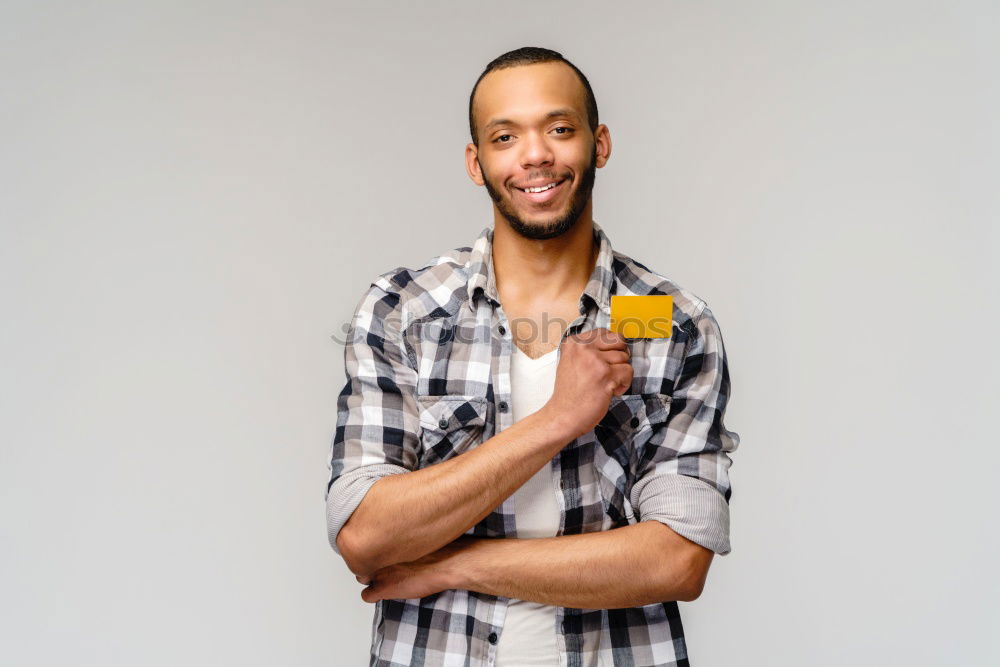 Similar – Playful man posing with fruit