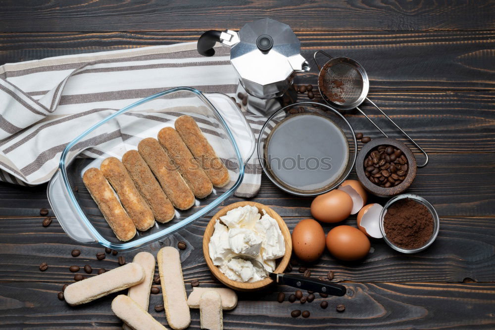 Similar – fresh bread and baked goods on wooden