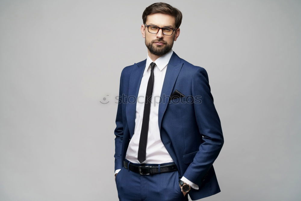 Similar – Image, Stock Photo Bearded man in urban background wearing british elegant suit