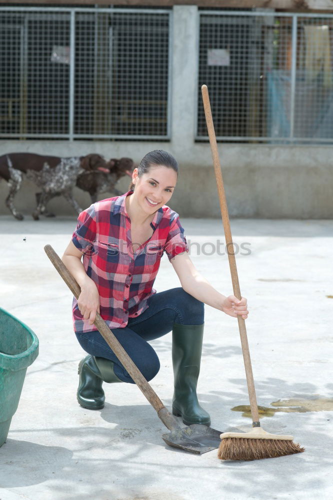 Similar – Female mason laying tiles on a terrace