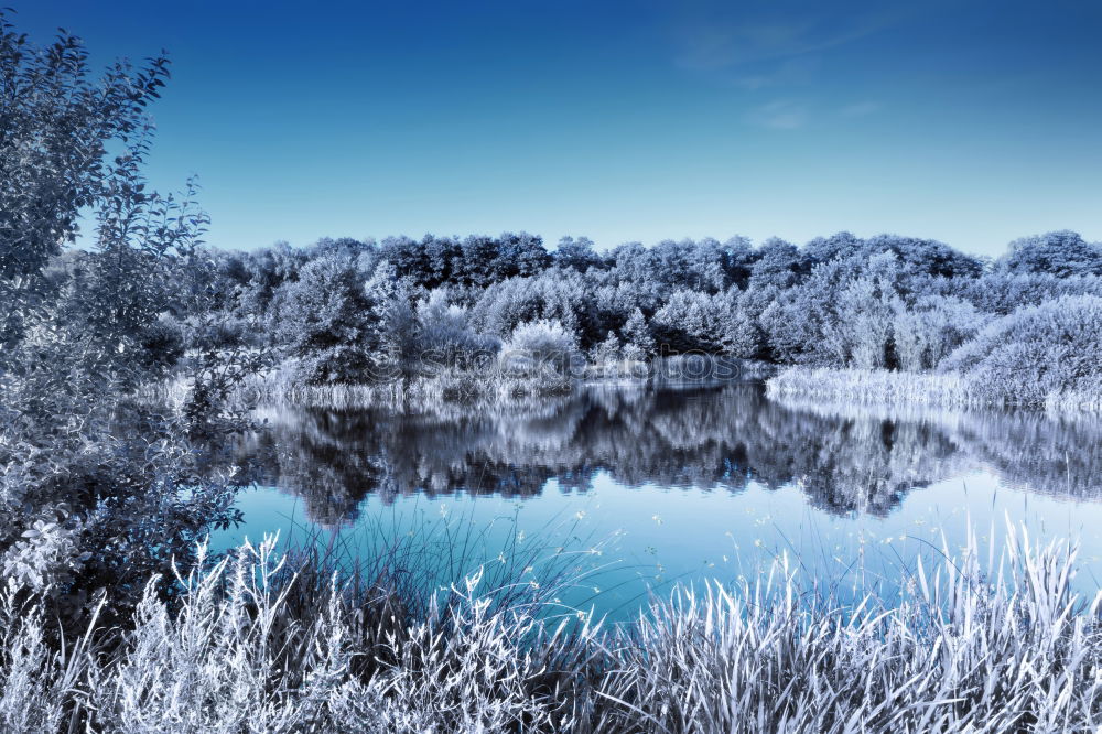 Image, Stock Photo Silent river in winter sleep