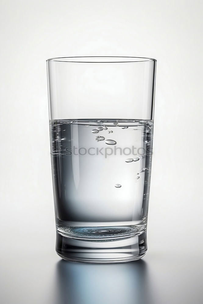 Similar – Water glass half full or half empty