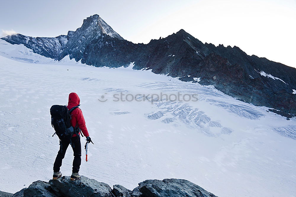 Similar – Image, Stock Photo Mountaneers walking on the Monte Rosa glacier, Switzerland