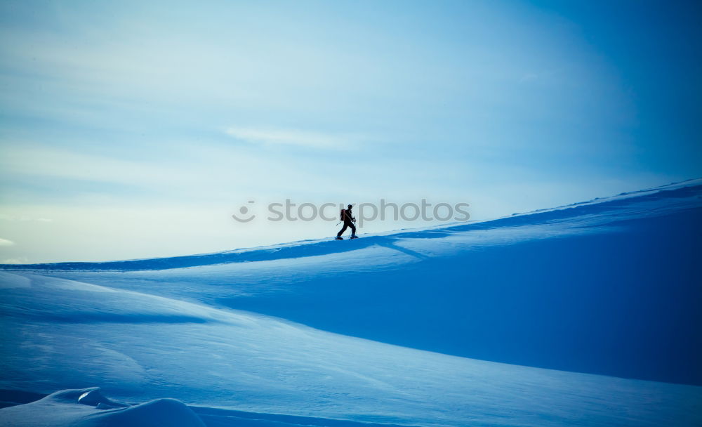 Similar – Talfahrt Winter Skifahren