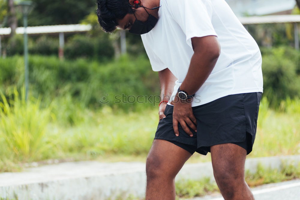 Similar – Image, Stock Photo Afro young man using mobile phone and fixed gear bicycle