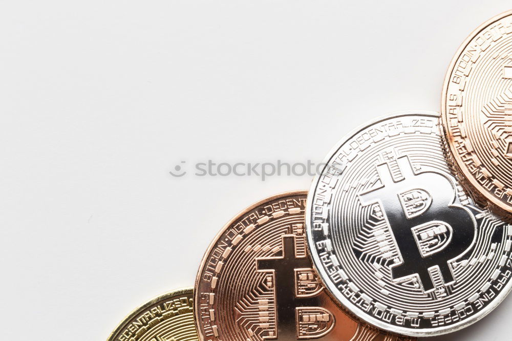 Similar – Image, Stock Photo bitcoin on the blue background copy space