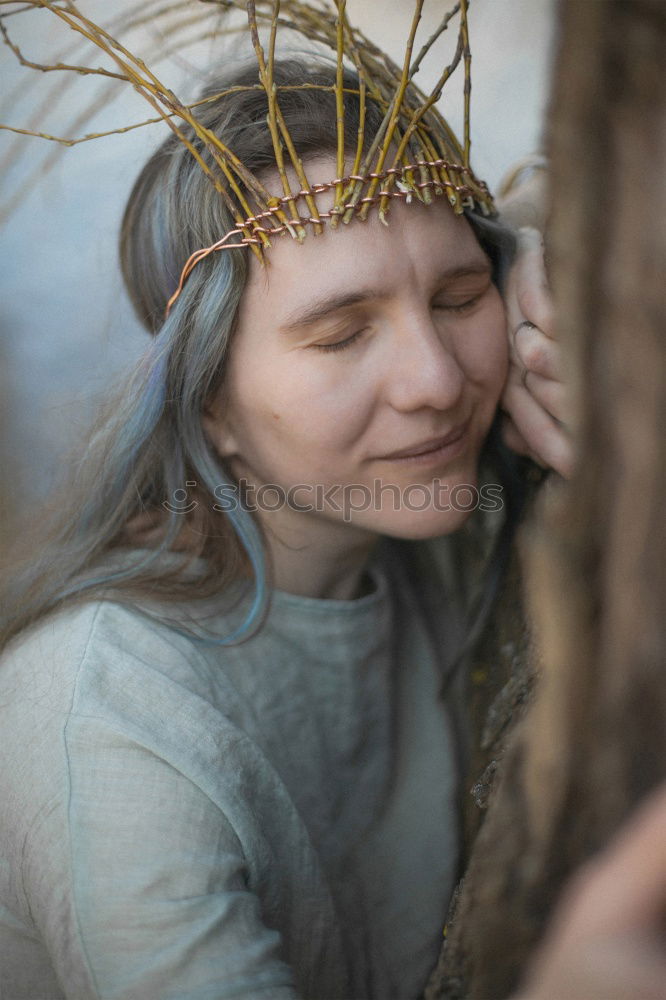 Similar – Beautiful Young Woman Portrait In the Woods