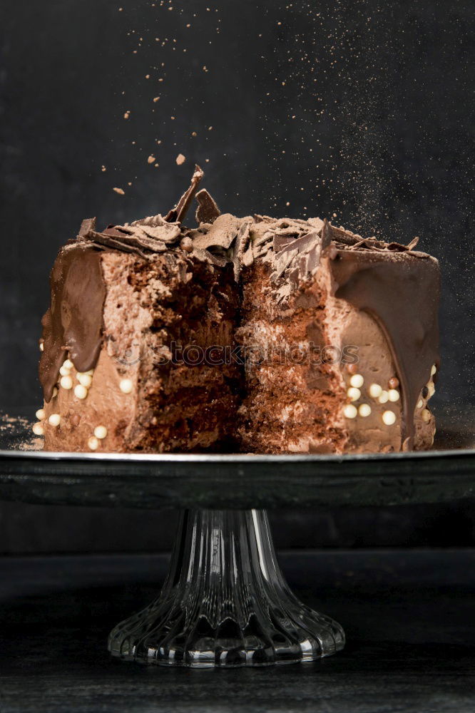 Similar – Image, Stock Photo stack of square pieces of baked brown brownie pie