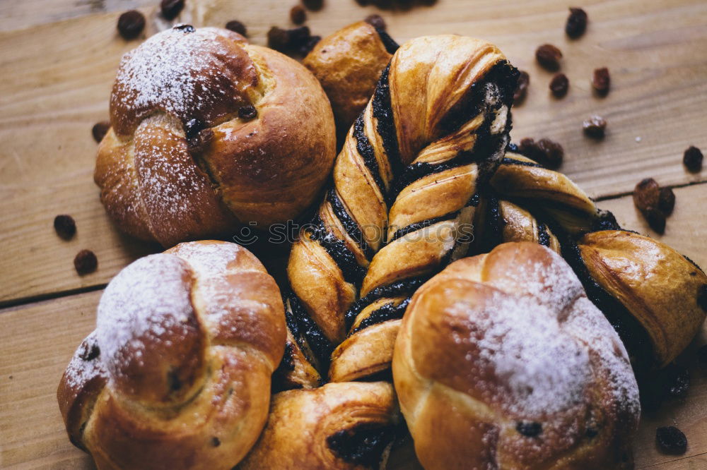 Similar – fresh bread and baked goods on wooden