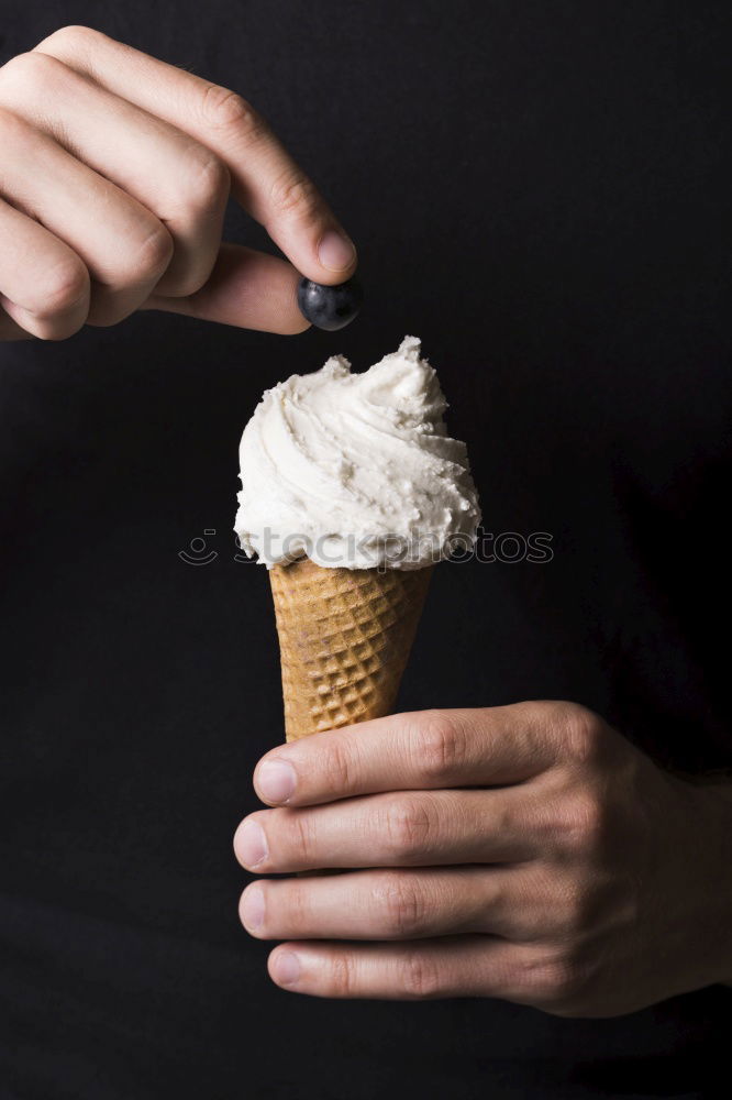 Similar – Image, Stock Photo Man covering face with ice-cream