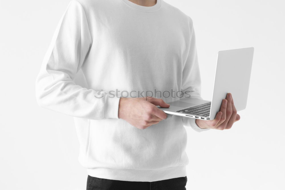 Similar – Image, Stock Photo chef in red uniform holding a blank notebook