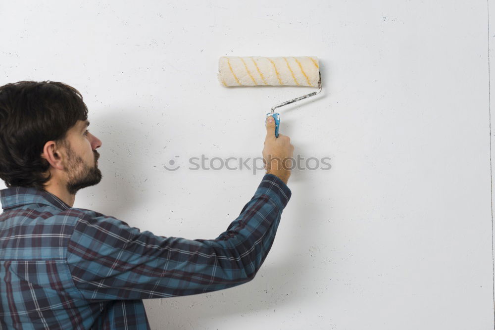 Similar – Image, Stock Photo Man painting a wardrobe