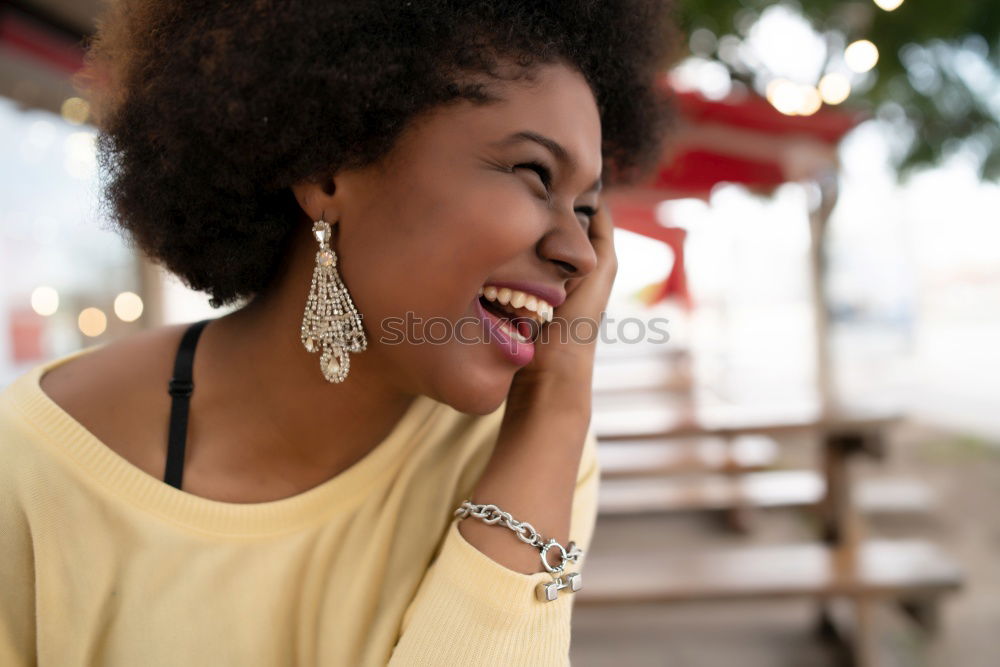 Similar – beautiful afroamerican woman using mobile phone