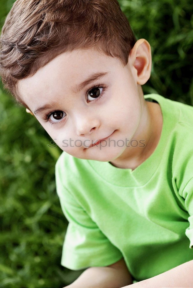 Similar – Image, Stock Photo Portrait of a small child in the field