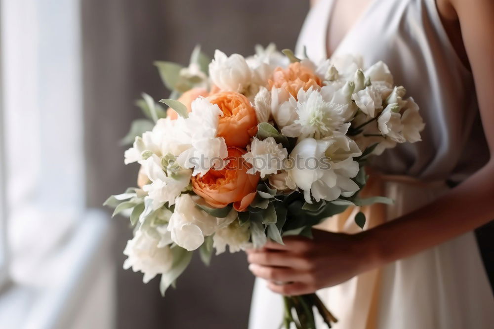 Similar – Female hand with roses bouquet of flowers