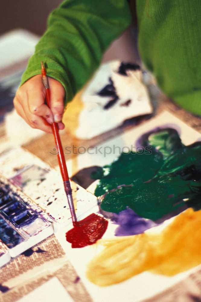 Similar – Image, Stock Photo Black painter | Child paints black