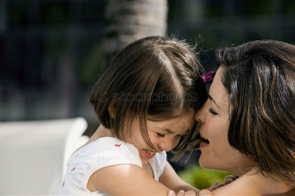 Similar – Image, Stock Photo Mother and daughter laughing in the park