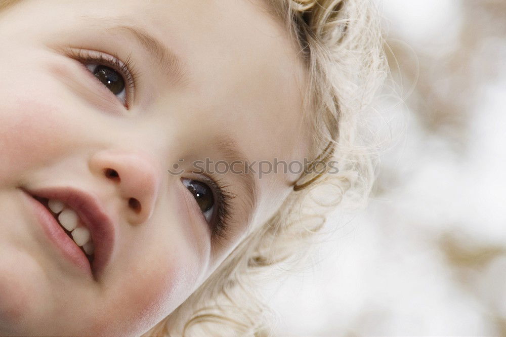 Similar – Image, Stock Photo Close-up potrait of adorable little girl outdoors.