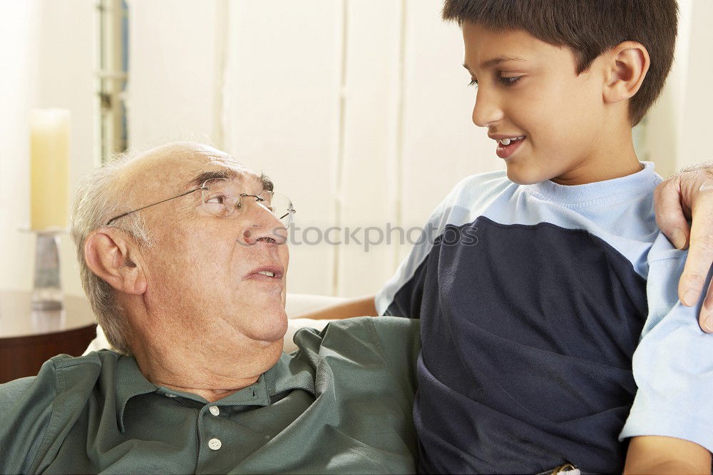 Similar – Image, Stock Photo grandparent with grandchild smiling outdoor