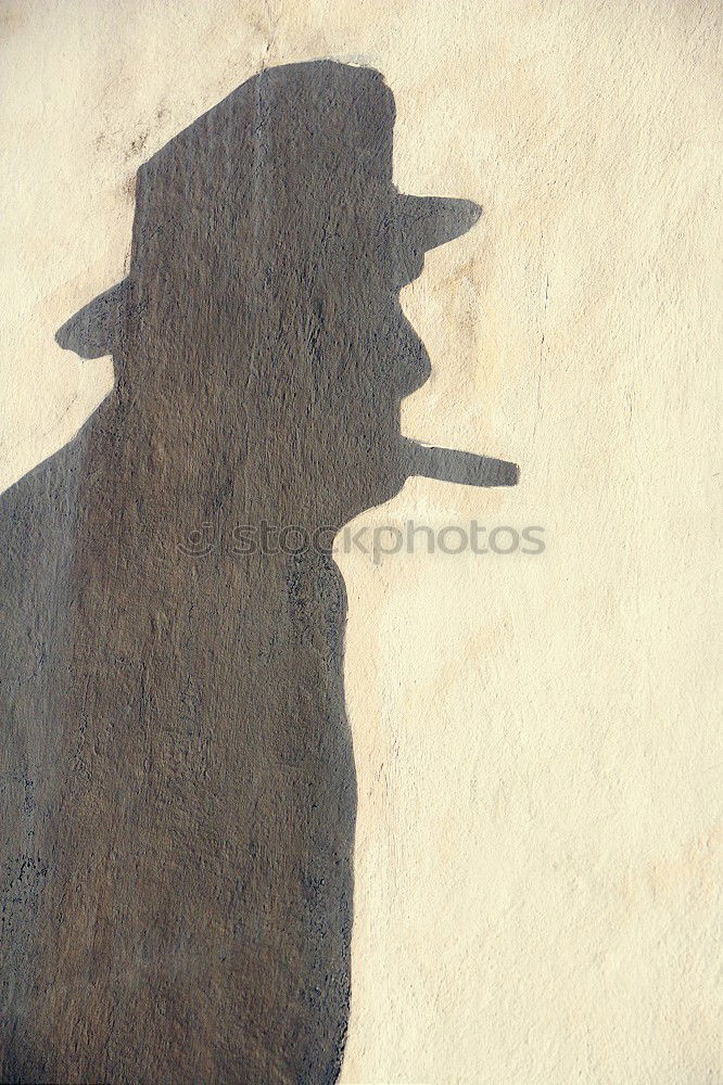 Similar – Shadow of a woman with hat on a wall