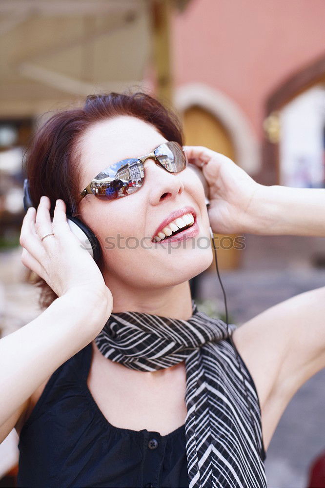 Similar – Image, Stock Photo young woman listening to music