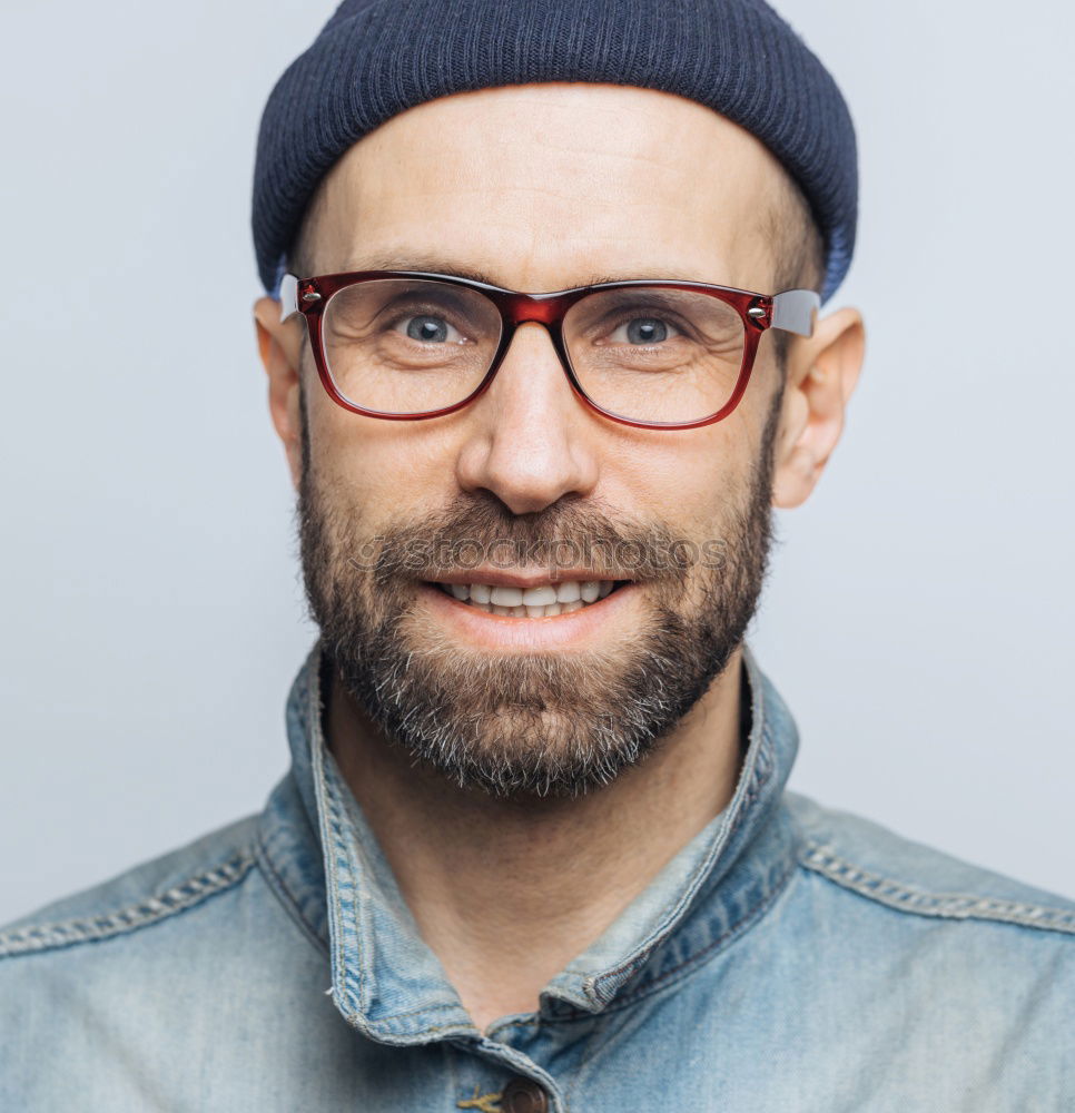 Similar – Image, Stock Photo Friendly attractive man in glasses