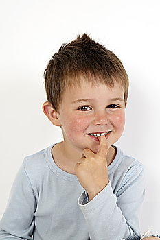 Similar – Image, Stock Photo Boy singing to microphone