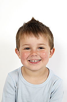 Similar – Image, Stock Photo Cute boy with a white shirt in a blue sky background