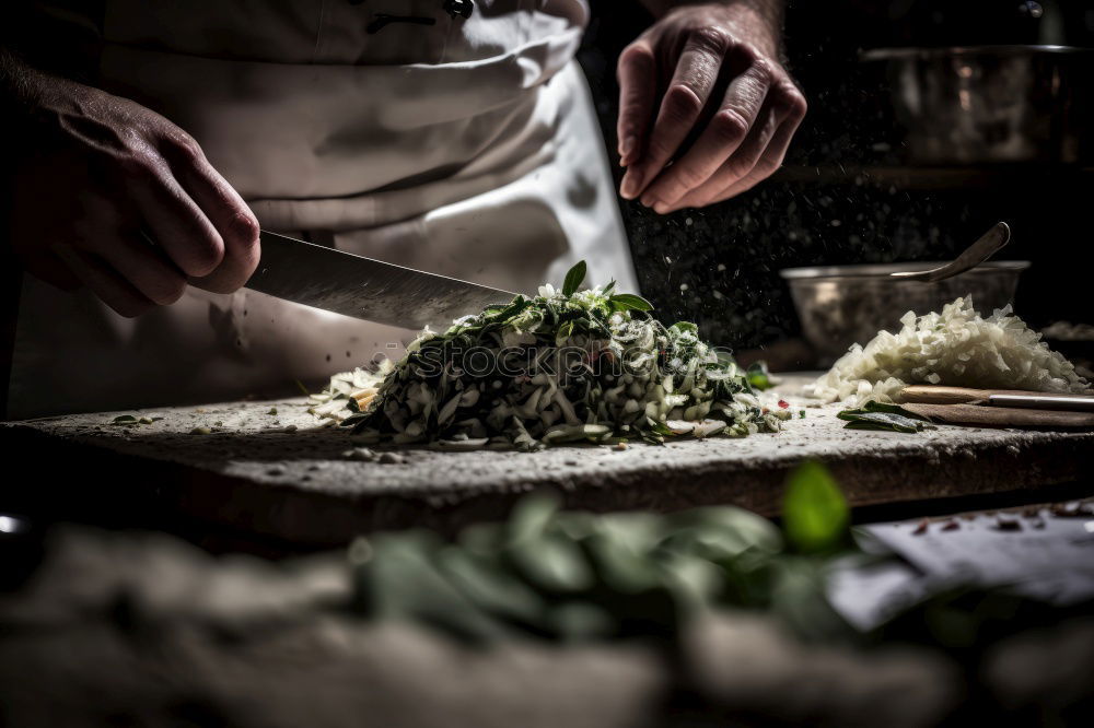 Similar – Image, Stock Photo Cook putting custard on tart