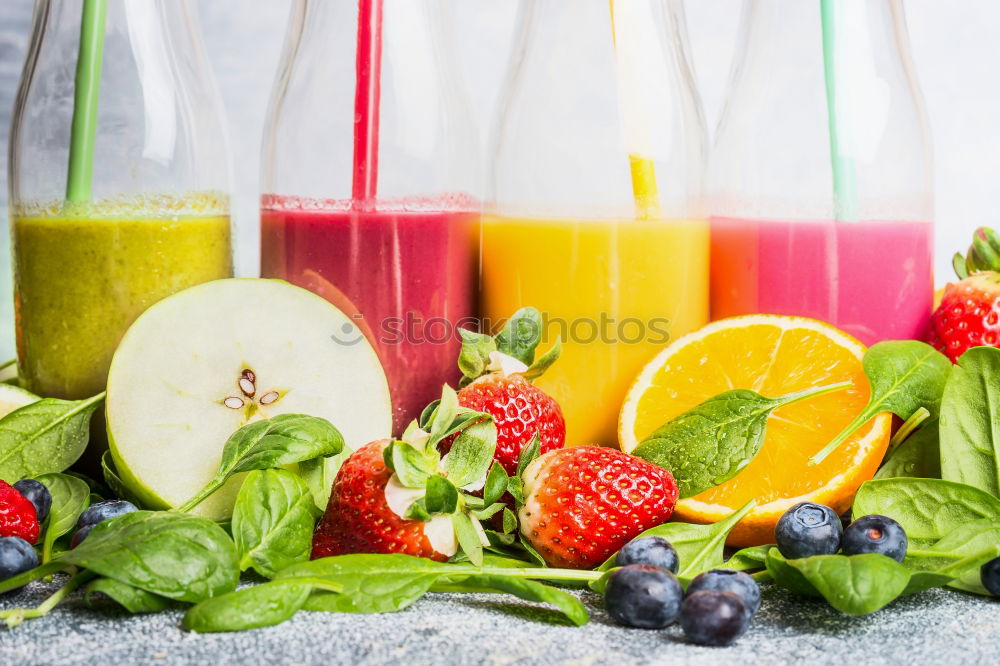 Smoothies with ingredients selection