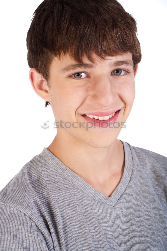 Similar – Image, Stock Photo Portrait of Handsome teenage boy outdoors