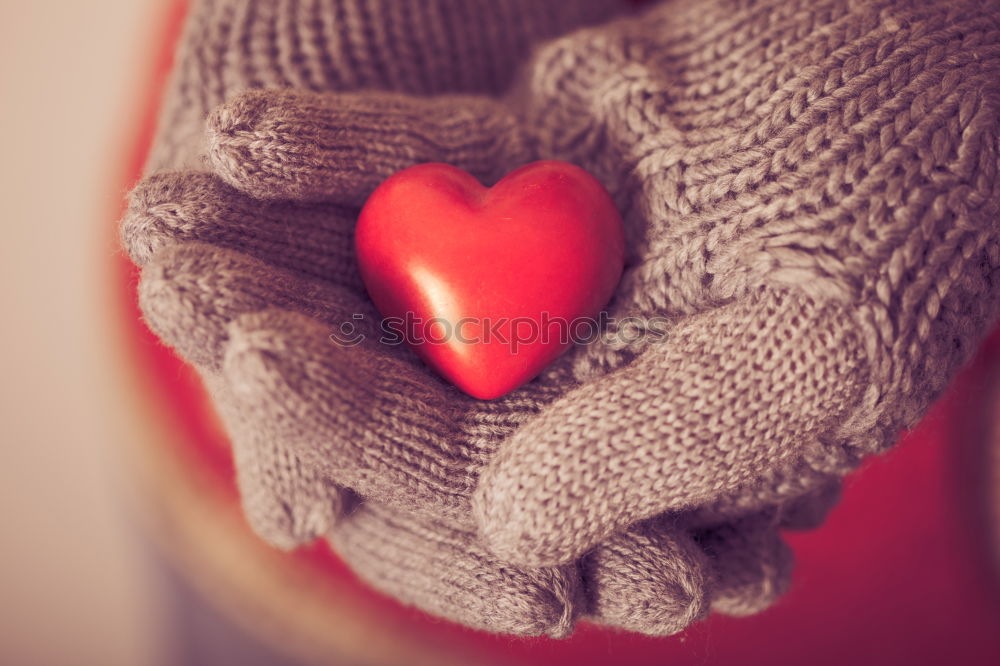 Image, Stock Photo Hands in gloves and white heart