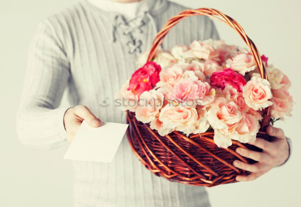 Similar – Image, Stock Photo Portrait of woman holding bouquet of flowers