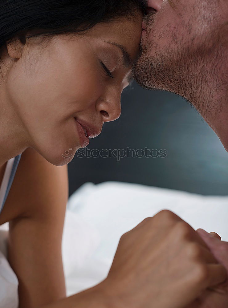 Similar – Image, Stock Photo Smiling woman holding boyfriend’s head