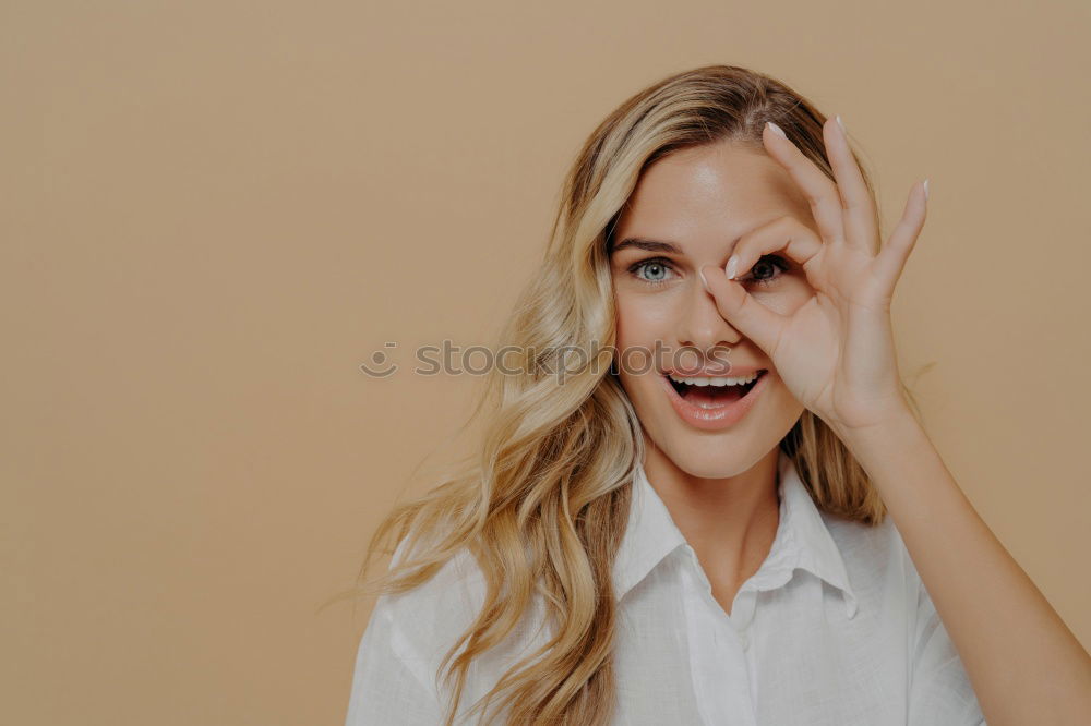 Similar – Delighted woman with eyes closed