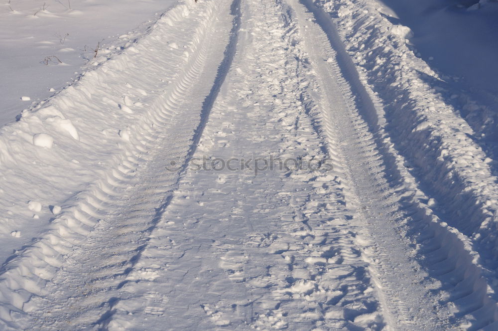 Foto Bild reifenspuren im schnee