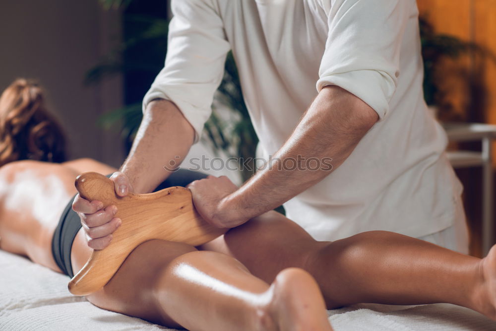 Similar – Image, Stock Photo Woman enjoying massage in Spa