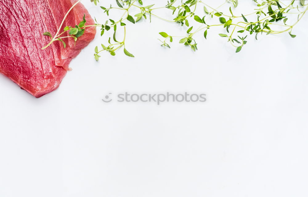 Image, Stock Photo Tuna steak with fresh herbs