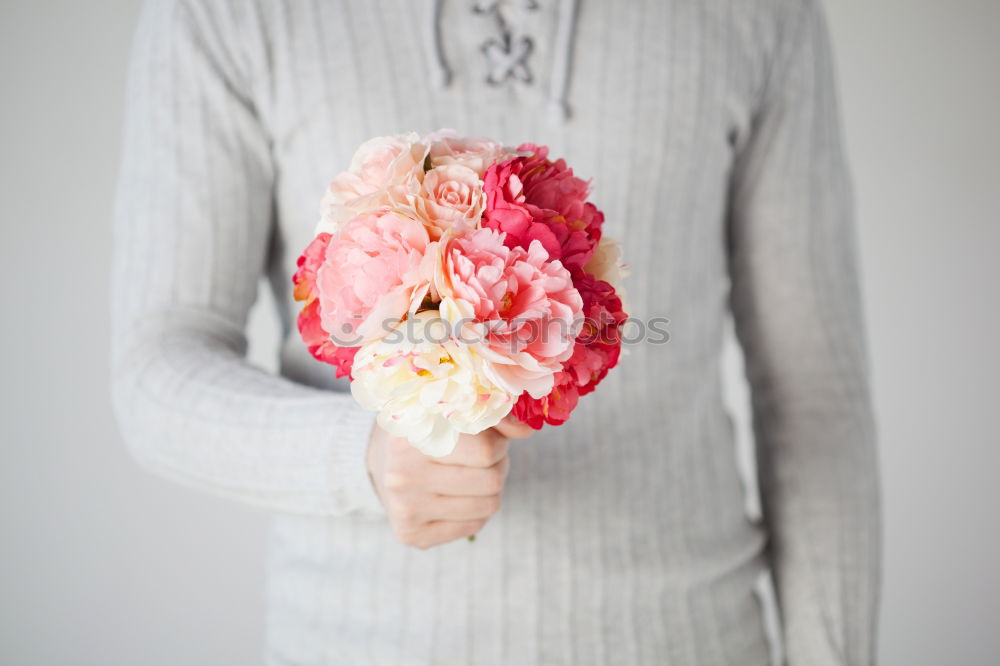 Similar – Image, Stock Photo Portrait of woman holding bouquet of flowers