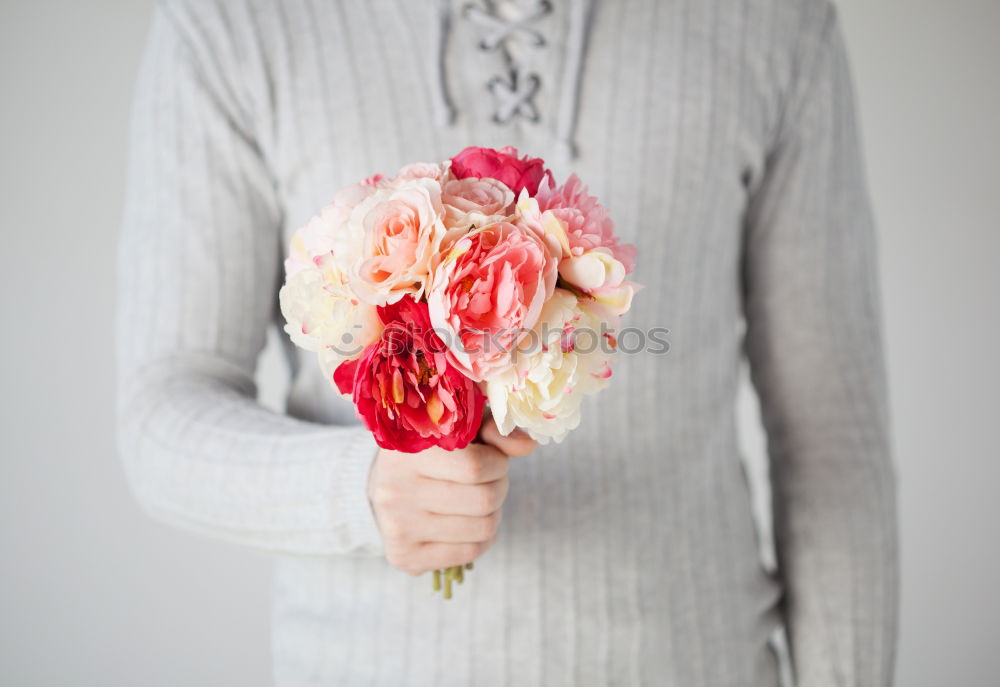 Similar – Image, Stock Photo Portrait of woman holding bouquet of flowers