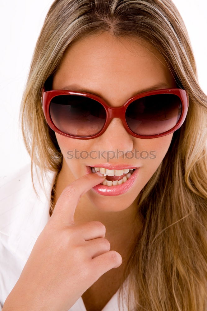 Similar – Image, Stock Photo Portrait of a young blonde woman with sunglasses