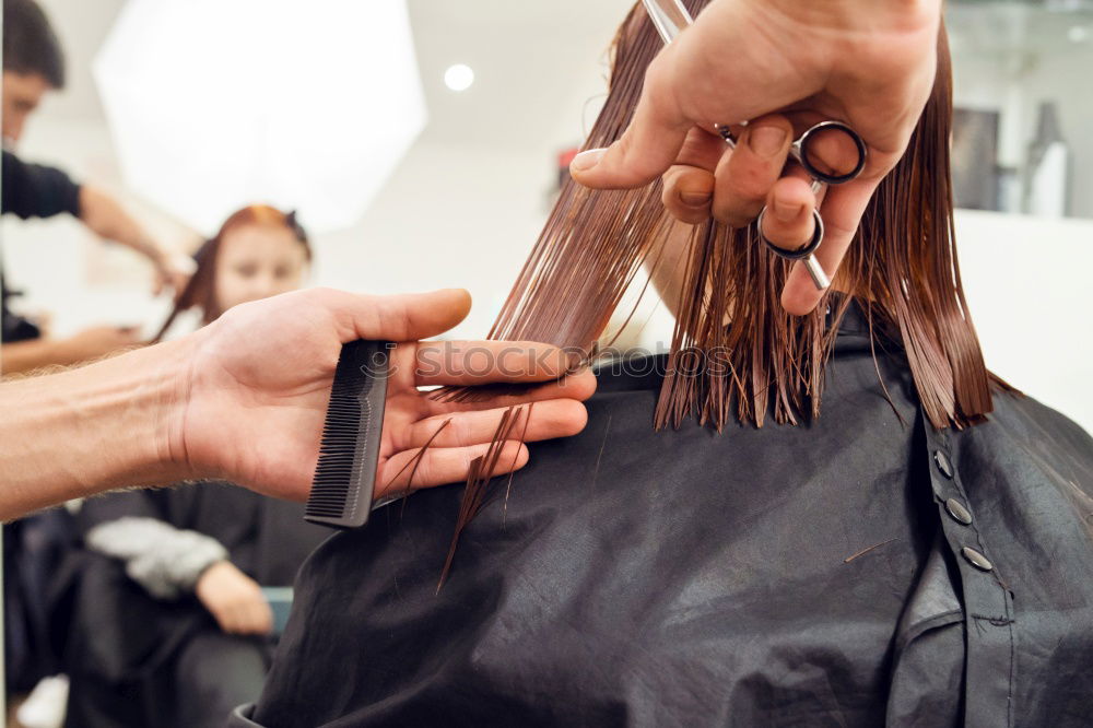Similar – Image, Stock Photo Barber using grooming machine
