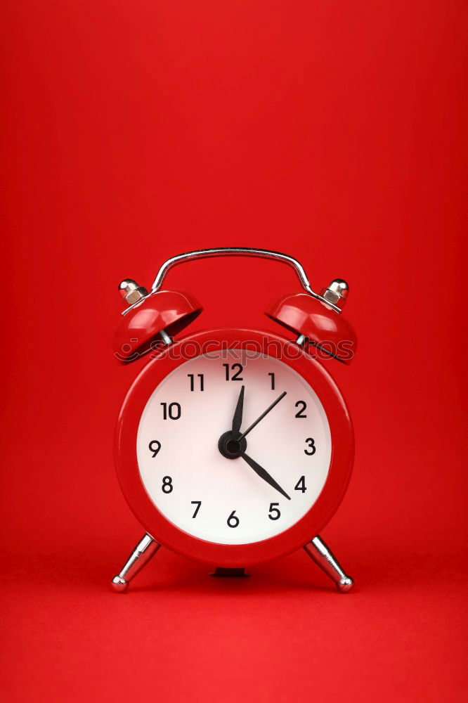 Similar – Image, Stock Photo Retro alarm clock with bells over red paper background close up