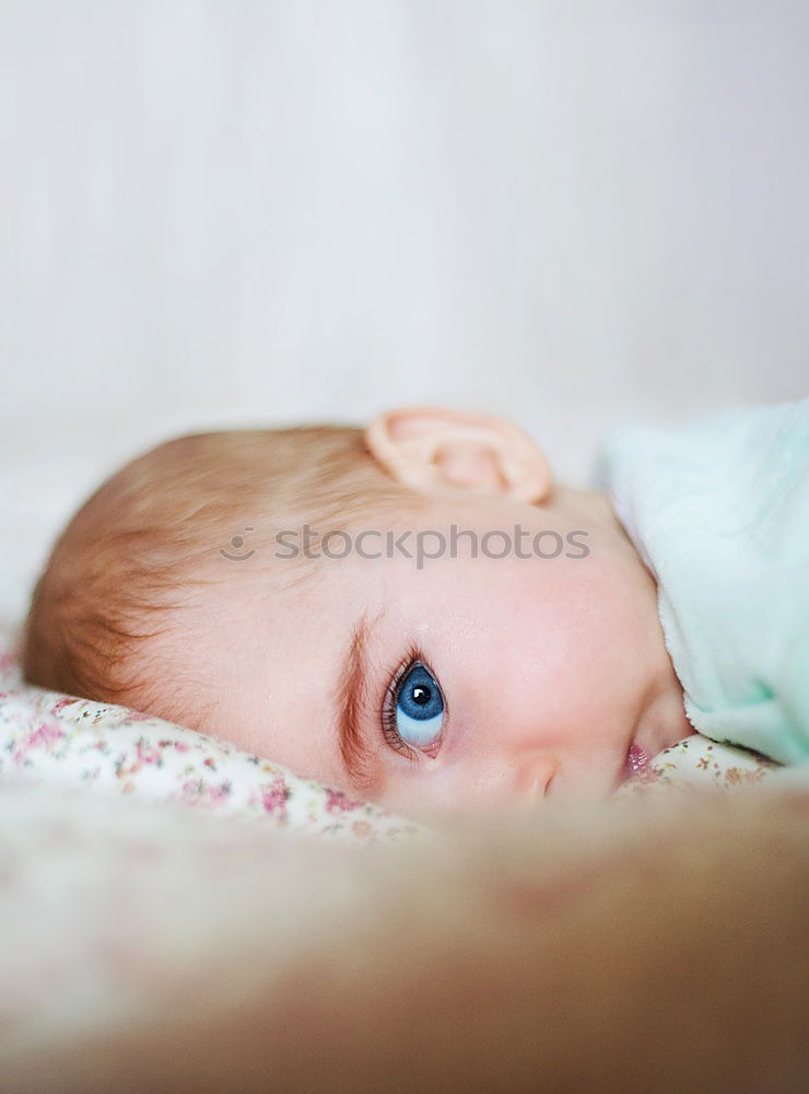 Similar – Image, Stock Photo Portrait of newborn baby lying down over a blanket